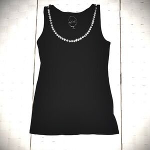 INC International Concepts Black Women’s Ribbed Tank  Size Medium